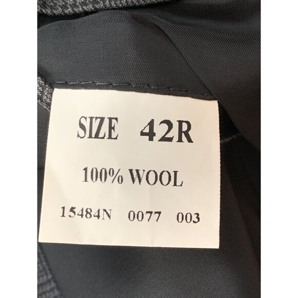 NWT Jos A Bank Travelers Gordon Black Plaid Wool Suit 42R / 37 RY10371 $695 - Picture 2 of 16